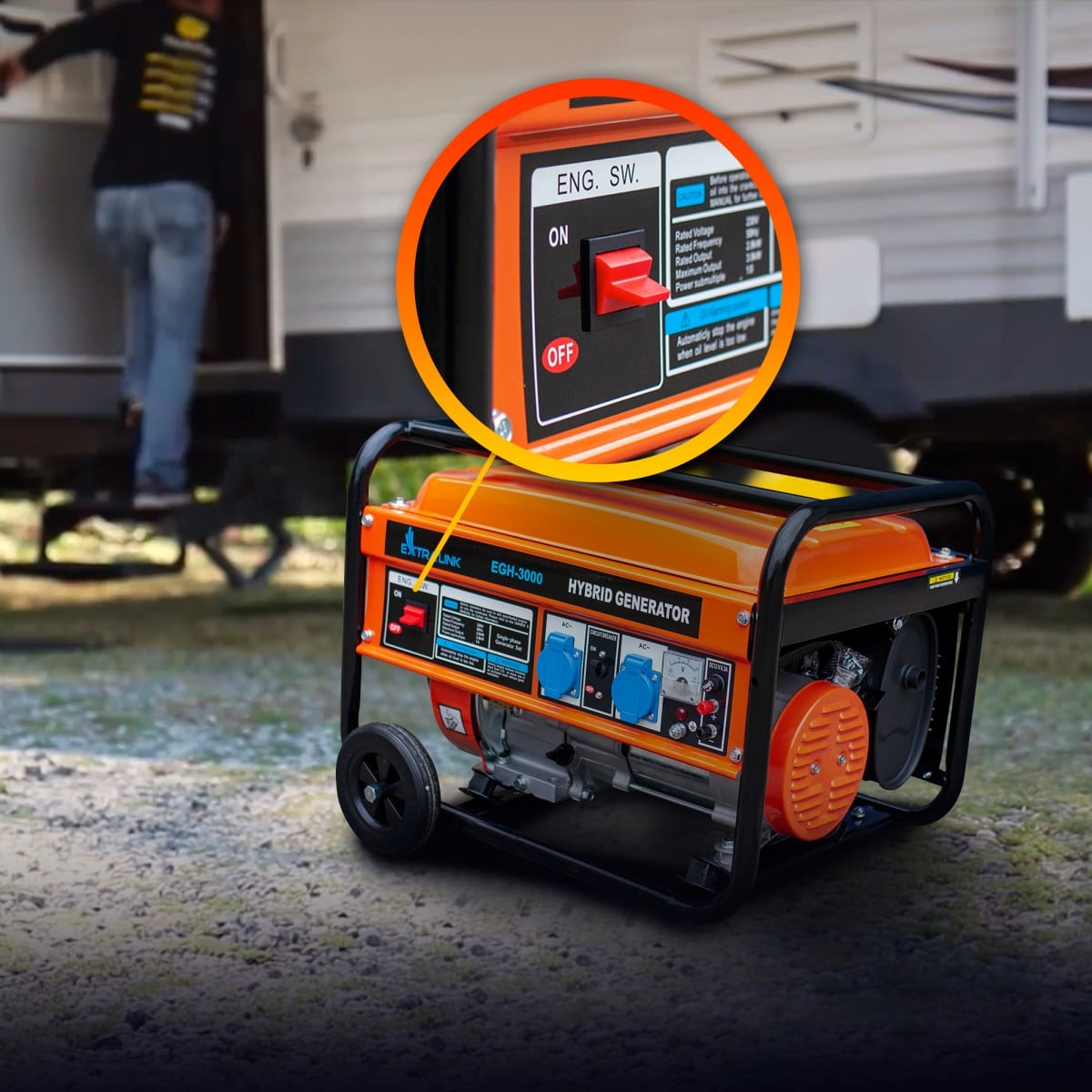 Extralink EX.30363 groupe électrogene 2800 W 15 L Essence Noir, Orange