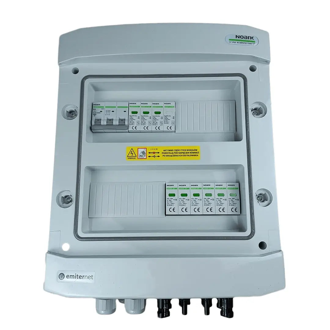 EMITER EM-841N_DCAC Tableau de distribution DCAC, IP65, SPD DC Noark 1000V type 2, 2 x chaîne PV, 2 x MPPT, SPD AC Noark type 1+2, 10A 3-F