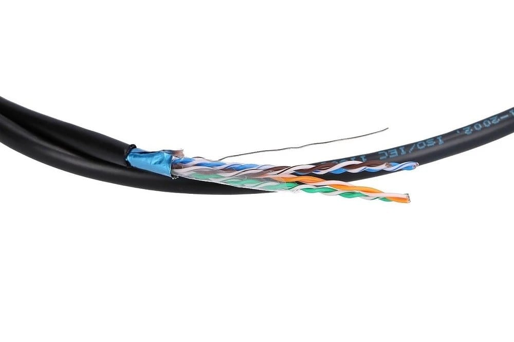 Extralink CAT5E FTP (F/UTP) V2 OUTDOOR TWISTED PAIR 100M câble de réseau Noir F/UTP (FTP)
