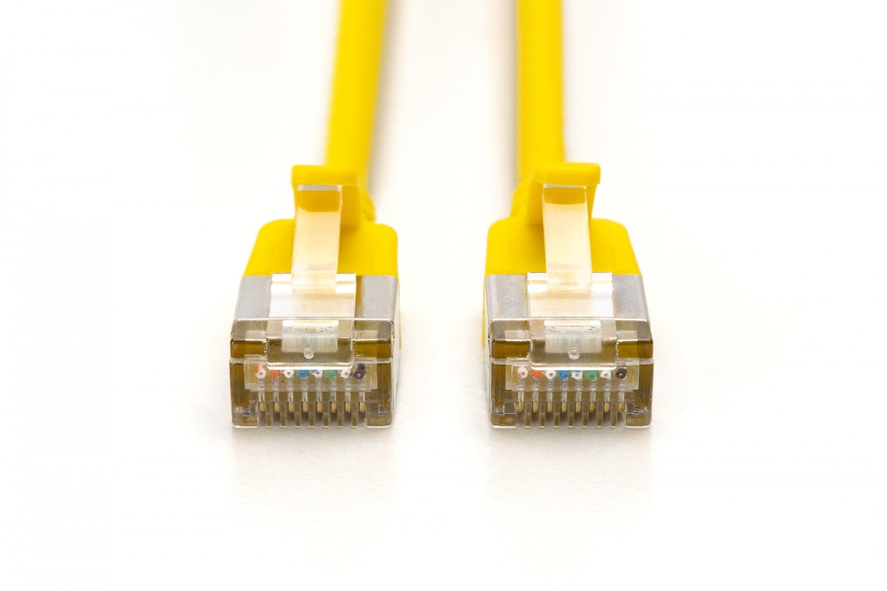 Câble patch RJ45-RJ45 slim, Cat. 6A, F/FTP, AWG 32/7, LSOH, 1 m, jaune