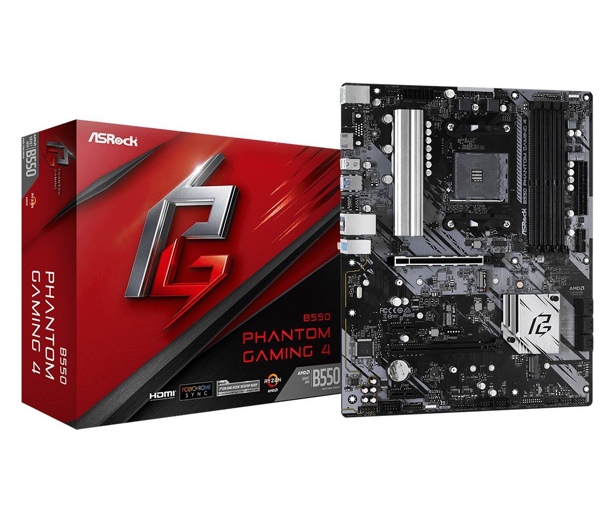 ASRock 90-MXBCY0-A0UAYZ Carte mere B550 Phantom Gaming 4 ATX pour AMD Ryzen