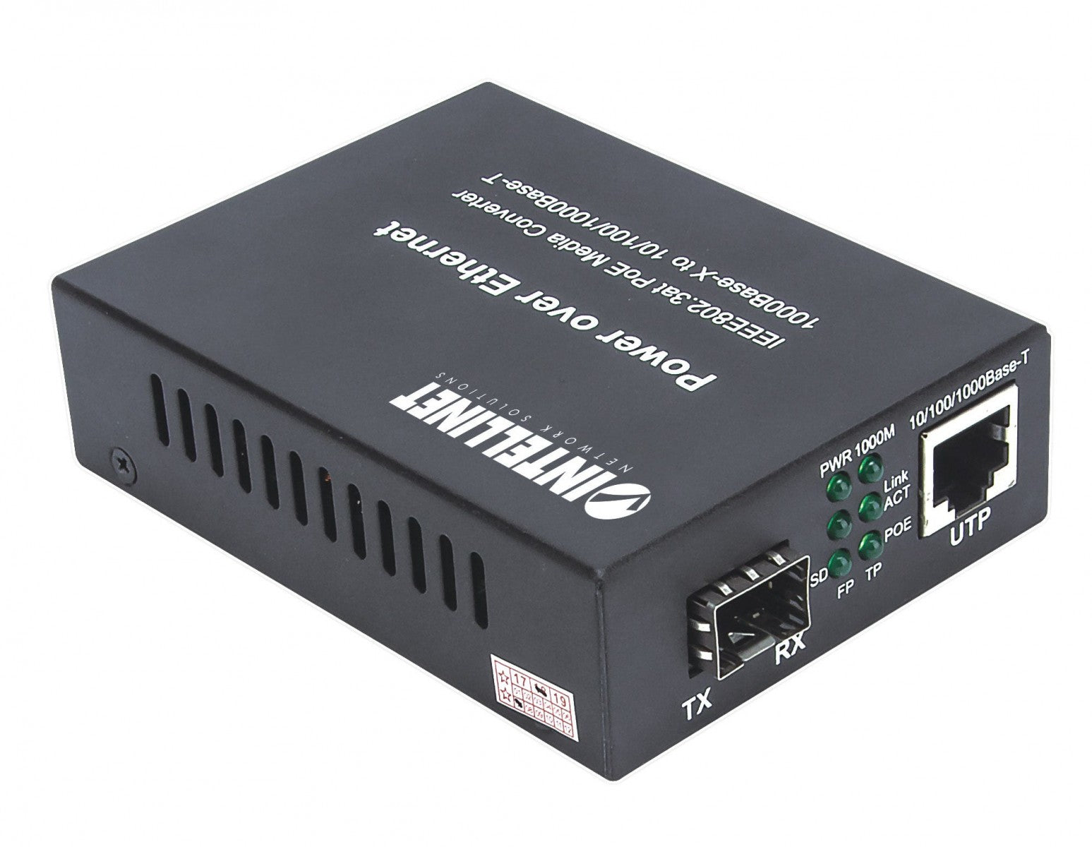 Intellinet 508216 convertisseur de support réseau 1000 Mbit/s Noir