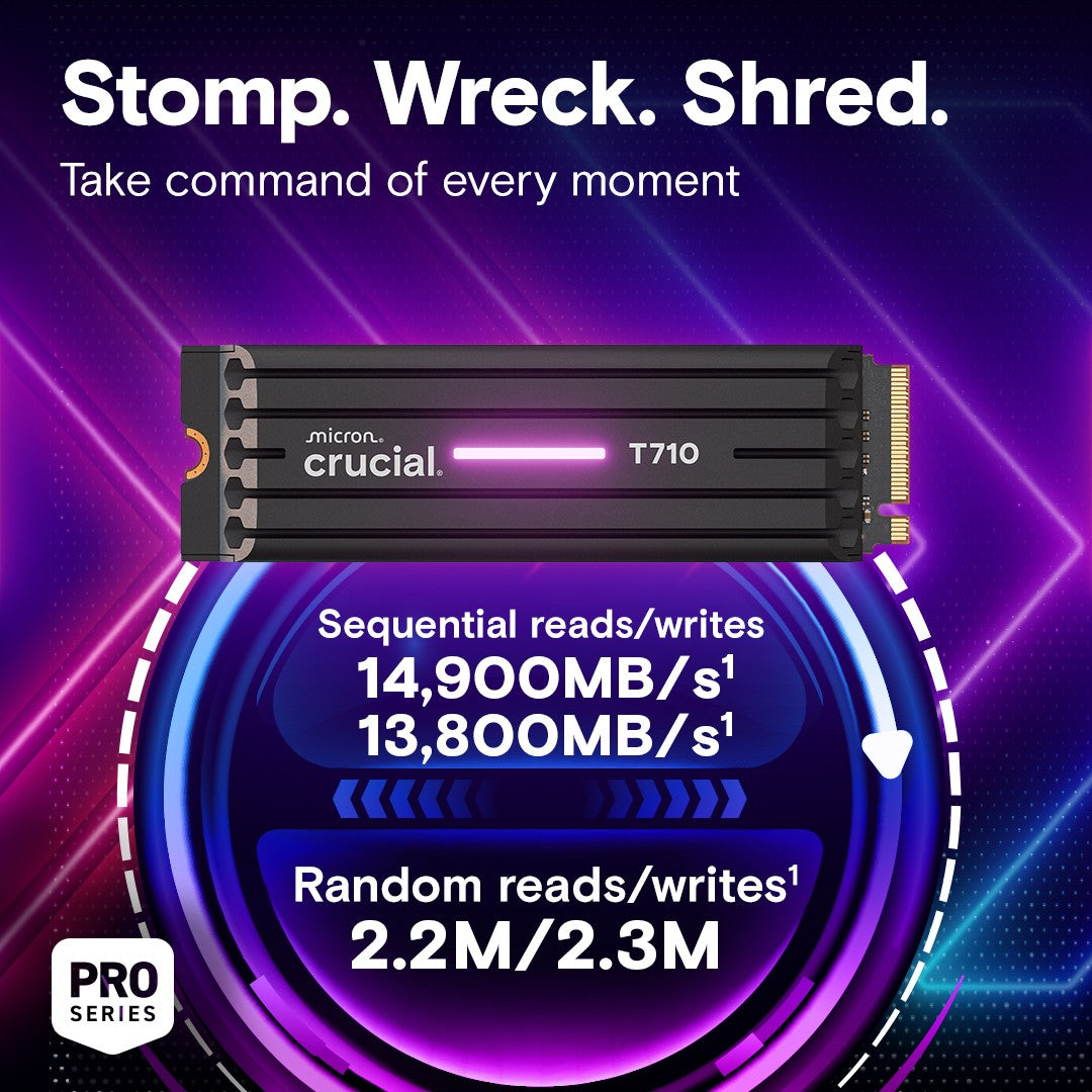Crucial 1TB T710 SSD with heatsink