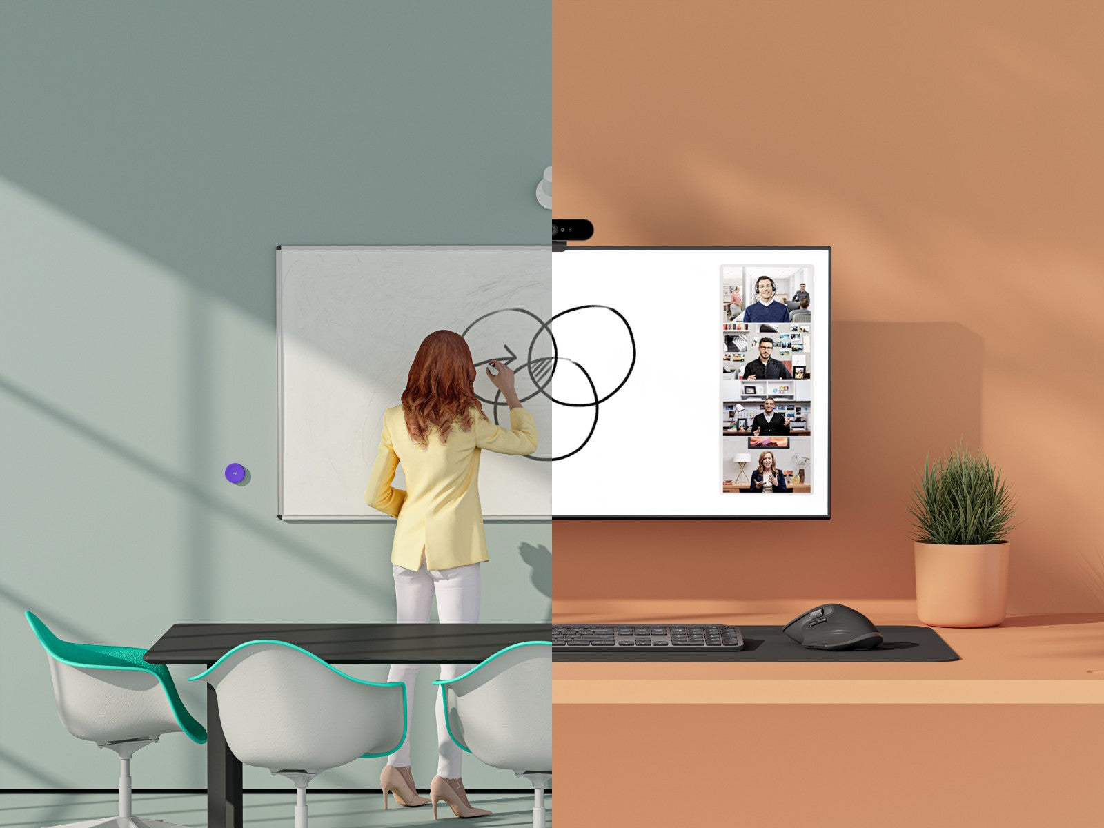 LOGITECH Scribe Whiteboard capture camera colour 1080p