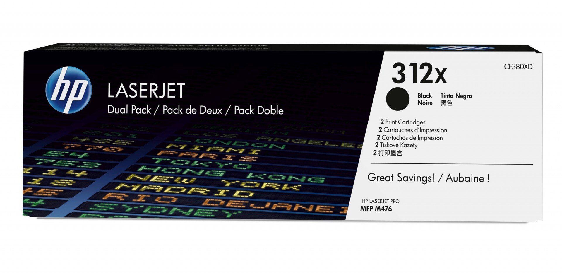 HP 312X pack de 2 toners LaserJet Noirs grande capacité authentiques