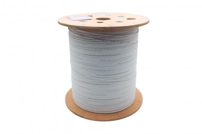 Câble fibre optique intérieur FTTH, 2 fibres, avec connecteurs SC, SM 9/125 OS2 G657A1, B2ca LSOH, blanc, 1km