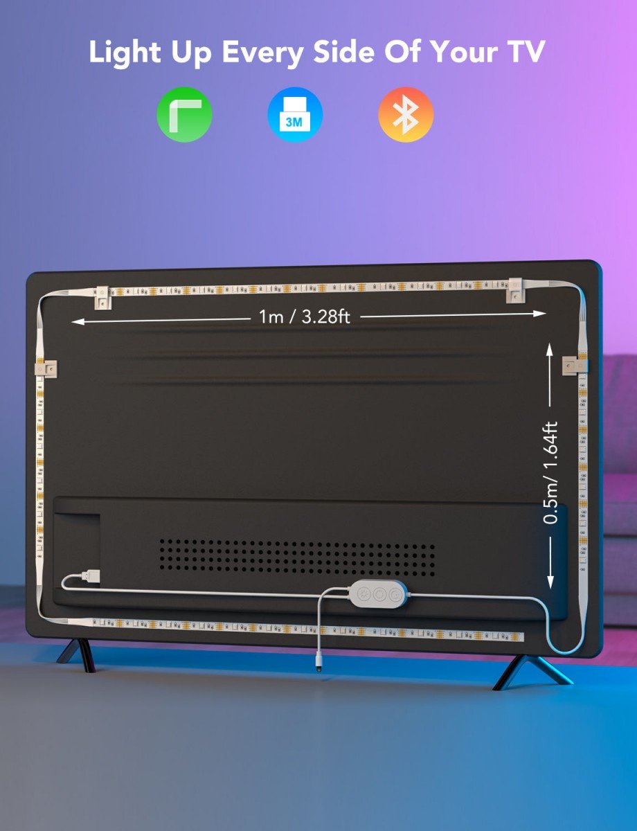 Govee H6179 rétroéclairage TV | Bande LED | pour TV 46-60 pouces, Bluetooth, RGB