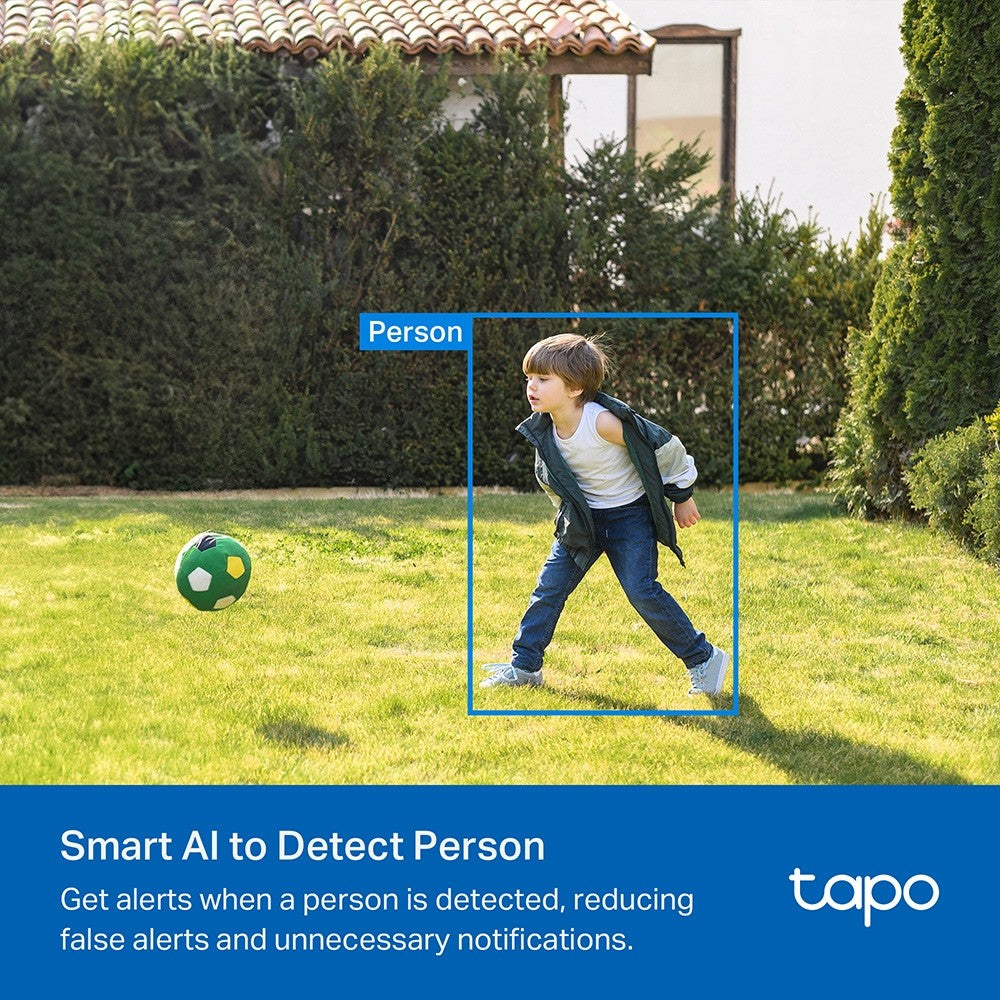 TP-LINK Smart Wire-Free Indoor/Outdoor Security Camera 2K 2304x1296 2.4GHz 6400mAh rechargeable lithium-ion battery