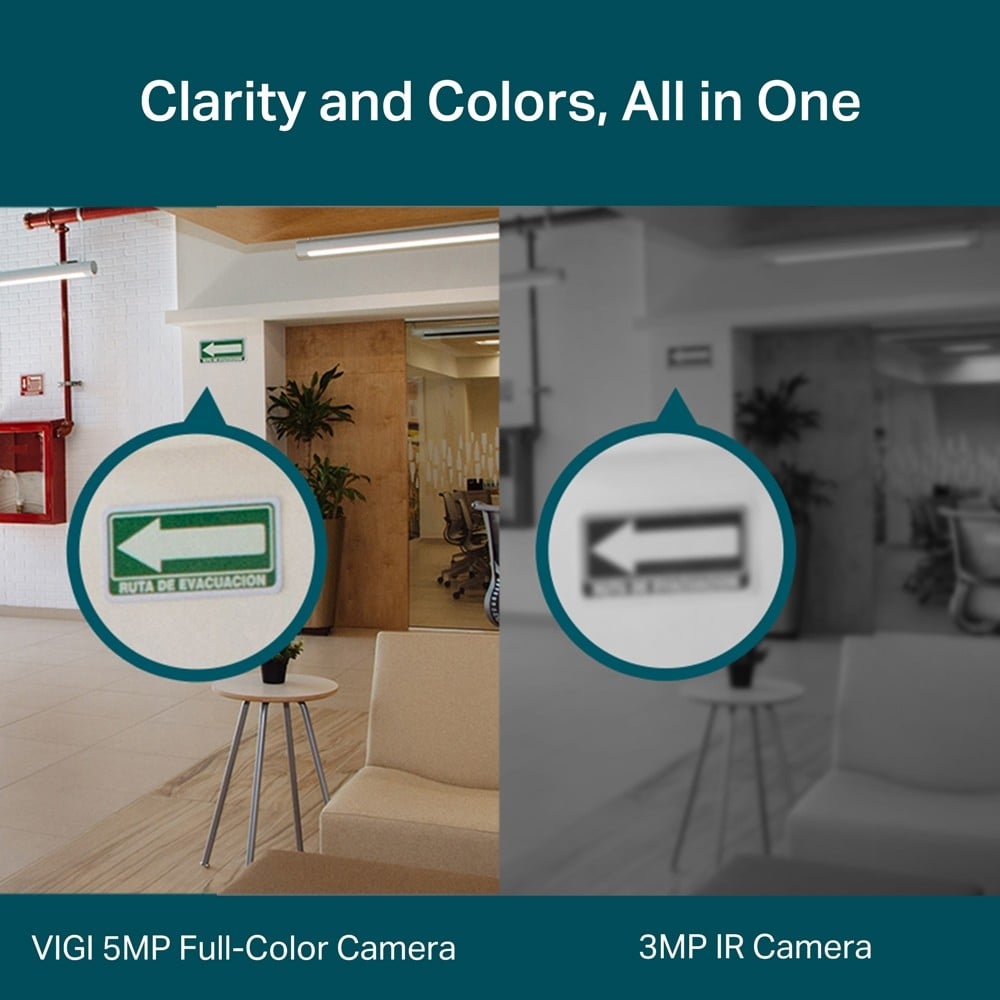 TP-LINK VIGI C450 4MM 5MP Full-Color Turret Network Camera 25fps/30fps 2880x1620
