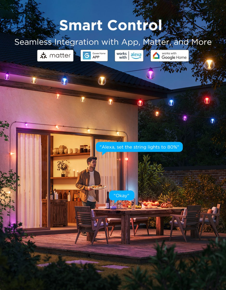 Govee H7025CB1 Guirlandes lumineuses extérieures RGBICW