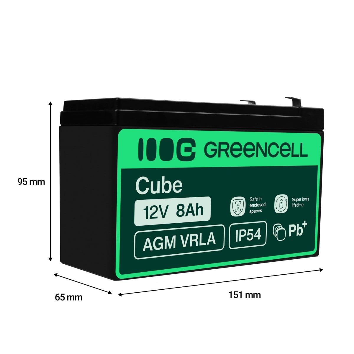Green Cell AGM Battery 12V 8Ah - Battery - Mignon (AA)