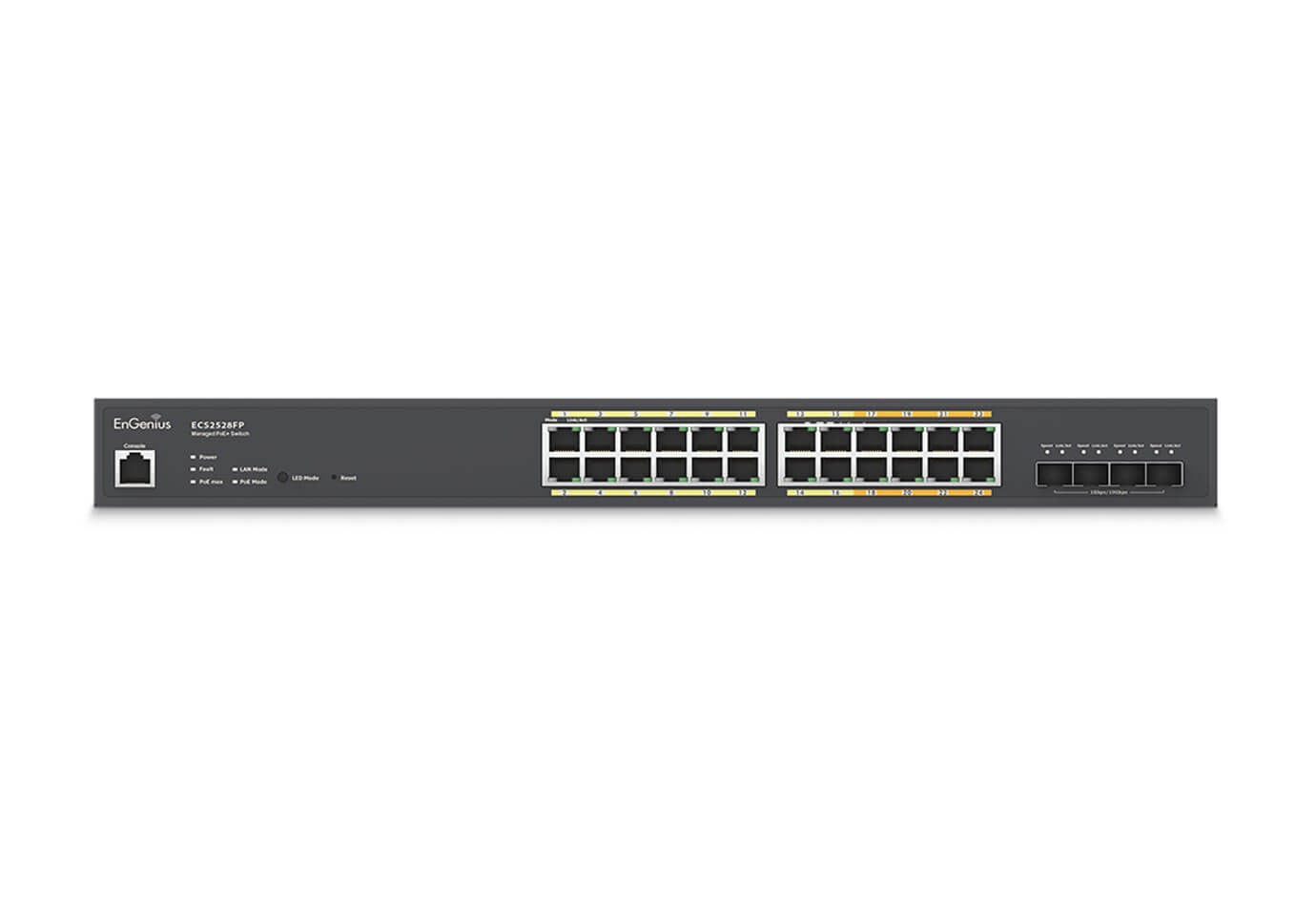EnGenius ECS2528FP Commutateur géré 8x2.5Gb, 16x1Gb, PoE+ 240W, 4x SFP+, EnGenius Cloud