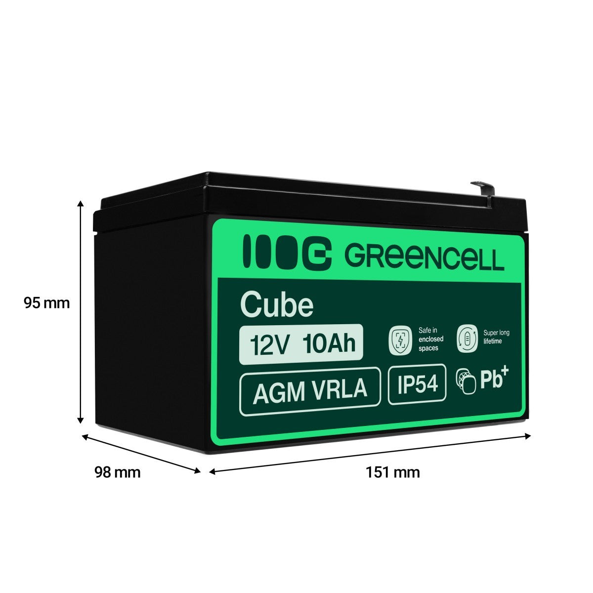 Green Cell AGM Battery 12V 10Ah - Battery - Mini (AAAA)