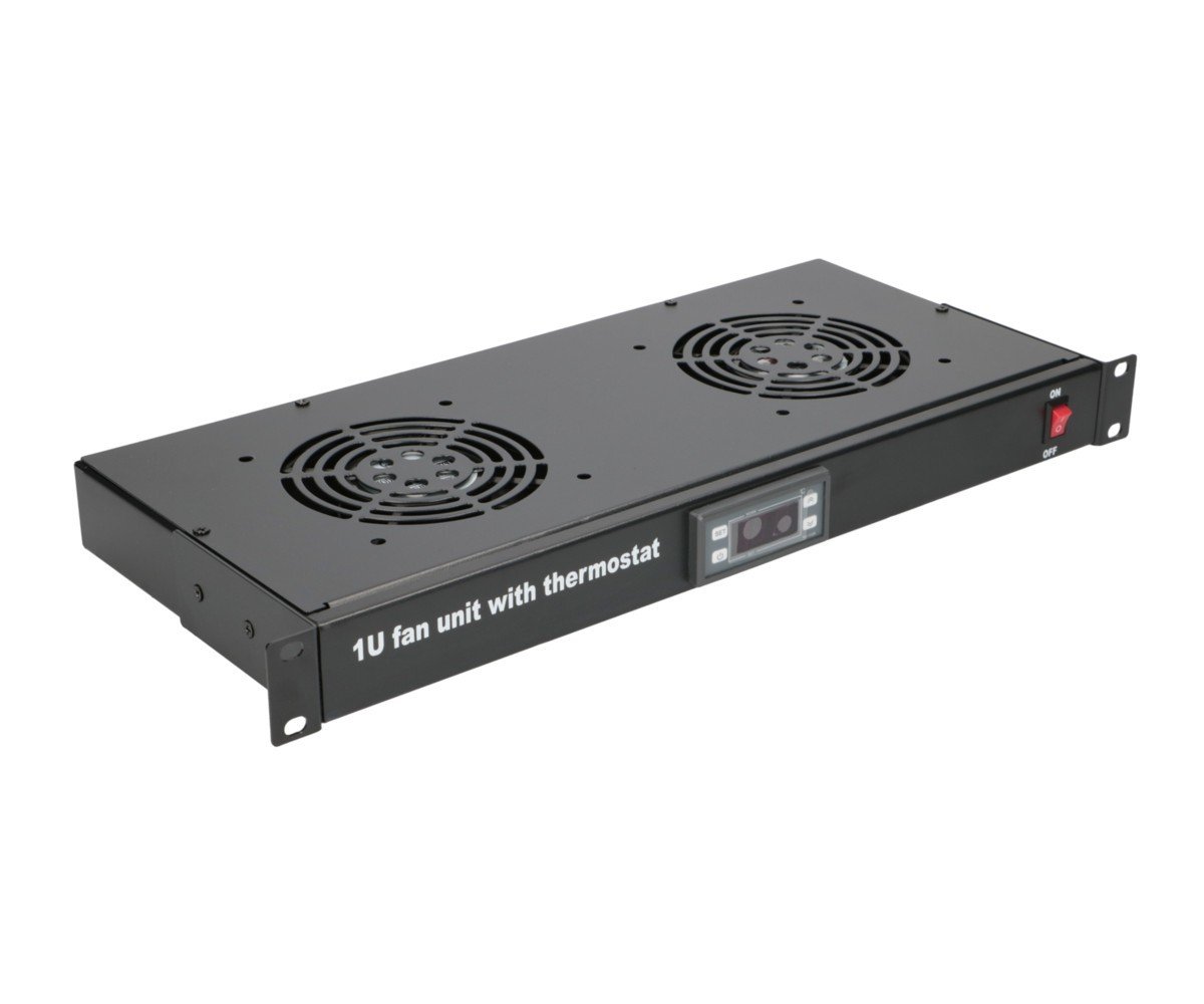 "Extralink 19\"" RACK MOUNT FAN PANEL (2 FANS) WITH THERMOSTAT Panneau ventilation"