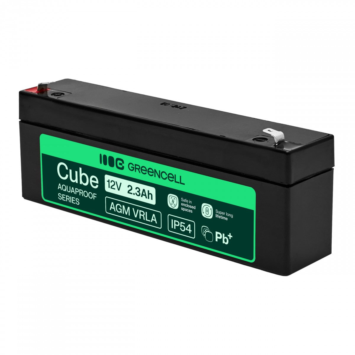 Batterie sans entretien Green Cell AGM VRLA 12V 2.5Ah pour caisses enregistreuses, jouets (178x36x66mm)