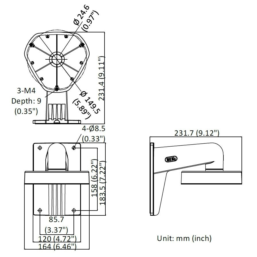 Hikvision DS-1273ZJ-DM25 Wall mount