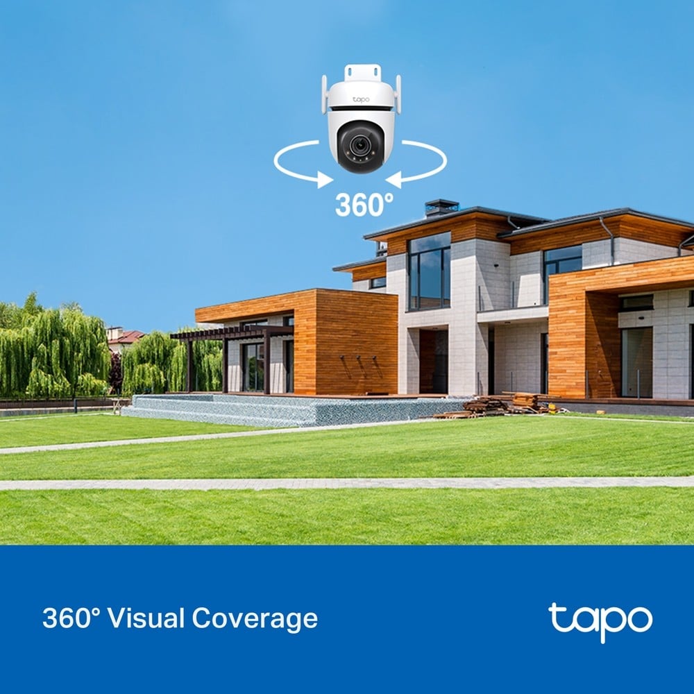 TP-LINK Outdoor Pan/Tilt Security Wi-Fi Camera 2K QHD 2560x1440 2.4GHz 2T2R 2x External Antennas 1x Ethernet Port