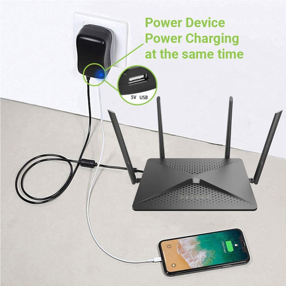 Alimentation universelle 230V Techly IPW-NTS2250G2 27W/2.25A 3-12V avec 6 connecteurs DC et USB