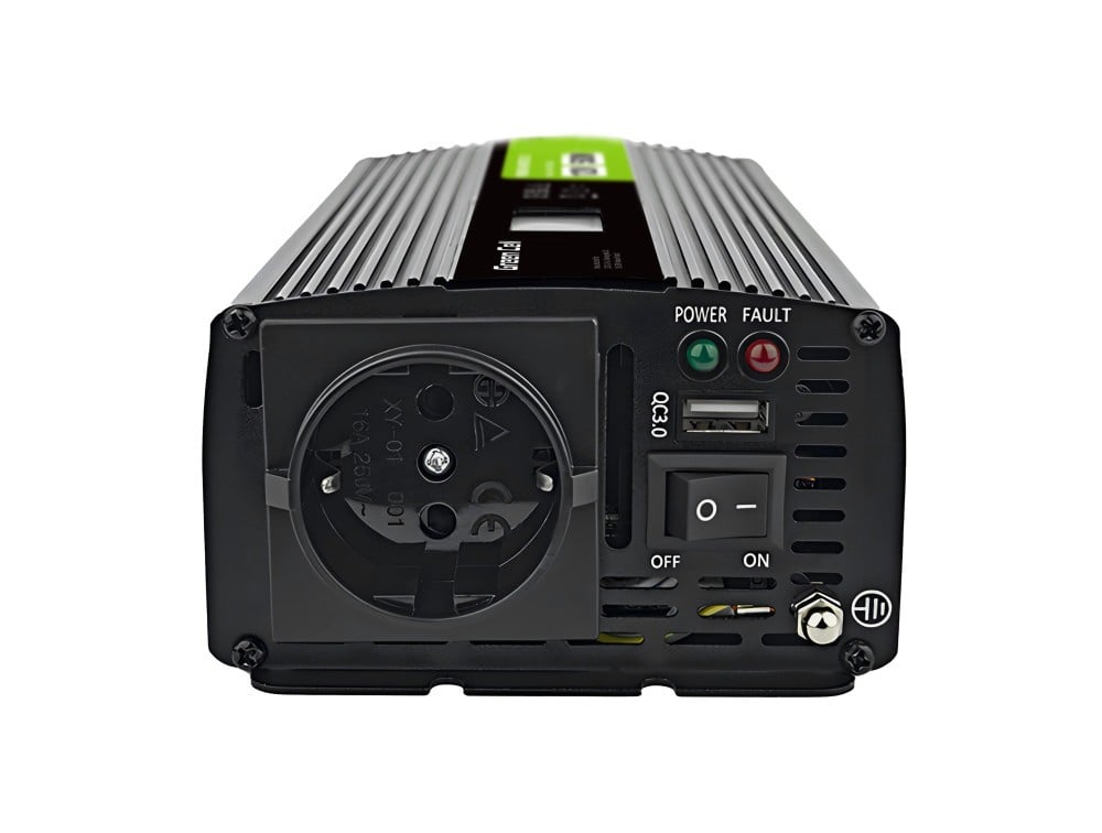 Green Cell Przetwornica napicia PowerInverter LCD 12 V 500W/1000W Przetwornica samochodowa z wywietlaczem - czysty sinus adaptateur de puissance & onduleur Auto