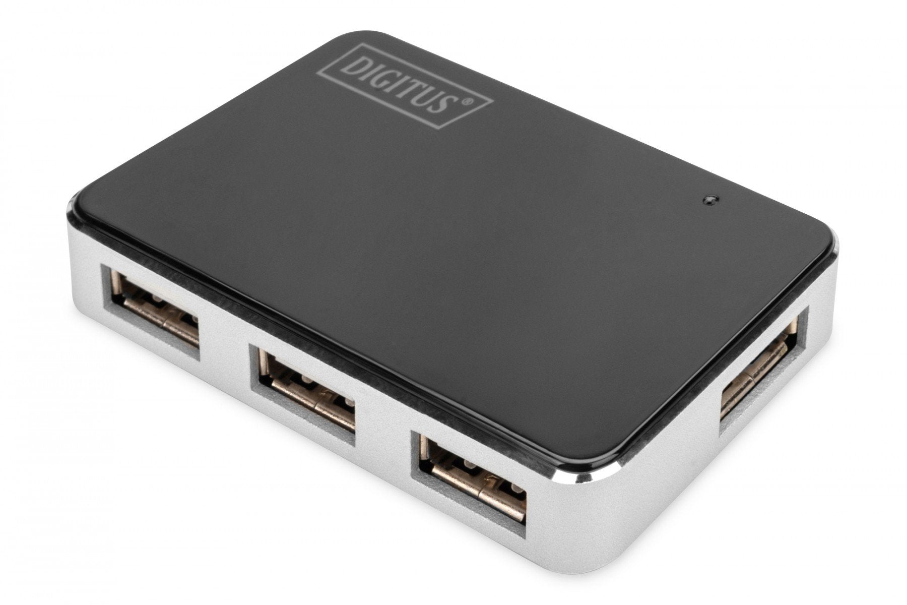 Digitus DA-70220 hub & concentrateur USB 2.0 Mini-B 480 Mbit/s Noir, Argent