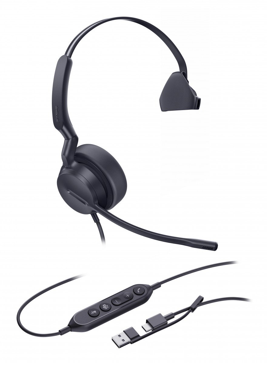 Yealink UH42 Mono Teams USB-C/A Avec fil Arceau Appels/Musique USB Type-C / USB Type-A Noir