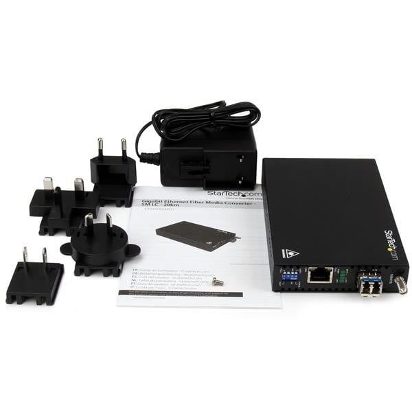 GbE Fiber Media Converter - SM LC 20 km