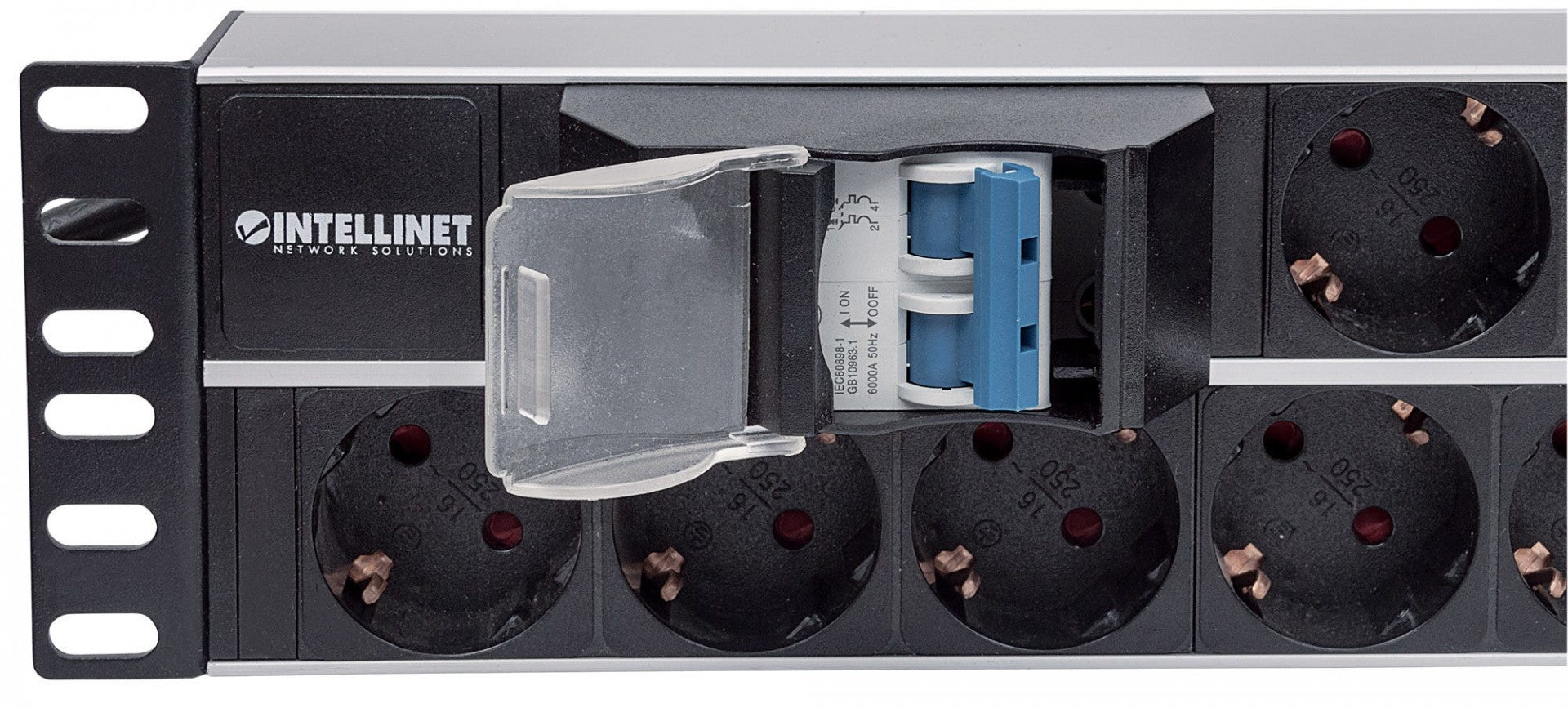 Intellinet 714051 unité de distribution d'énergie 15 sortie(s) CA 2U Aluminium, Noir