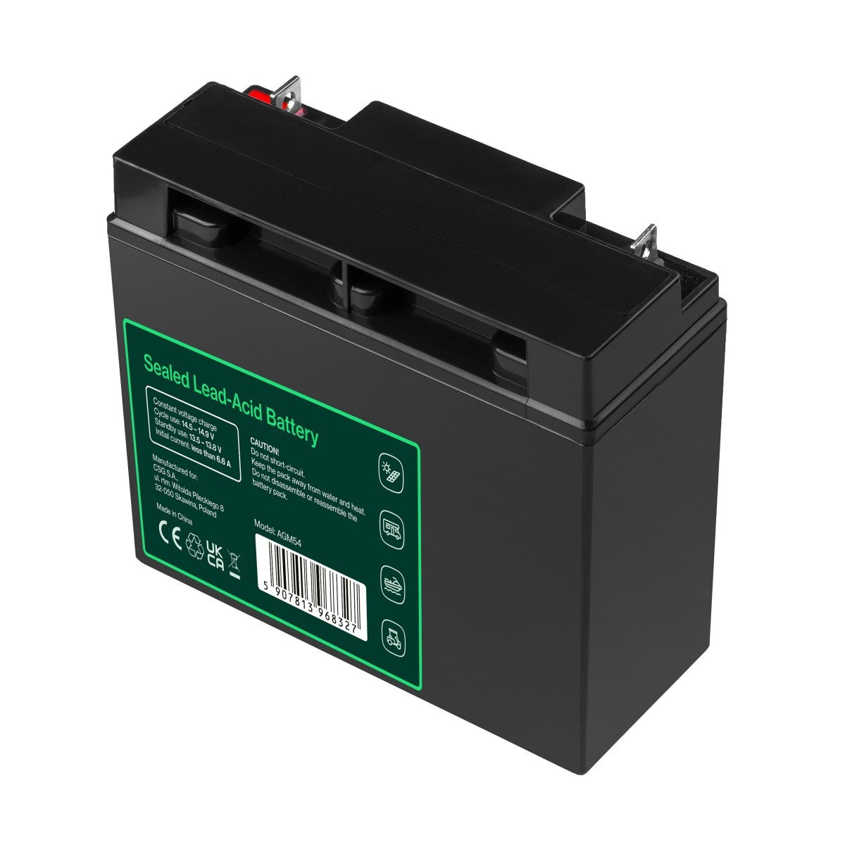Green Cell AGM 12V 22Ah VRLA Battery Gel deep cycle scooter mower boat barge