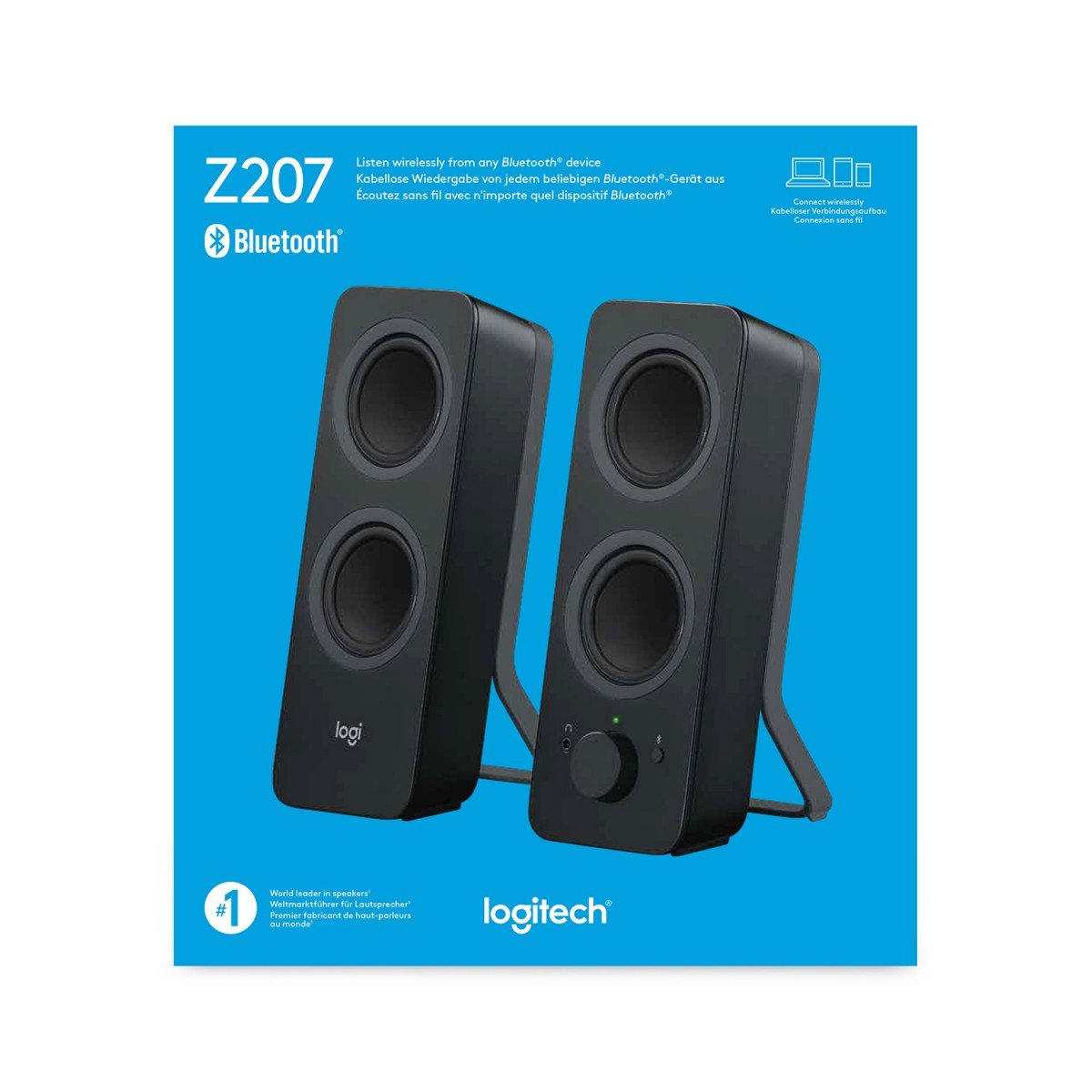 LOGITECH Z207 Speakers for PC 2.0-channel wireless Bluetooth 5 Watt Total black
