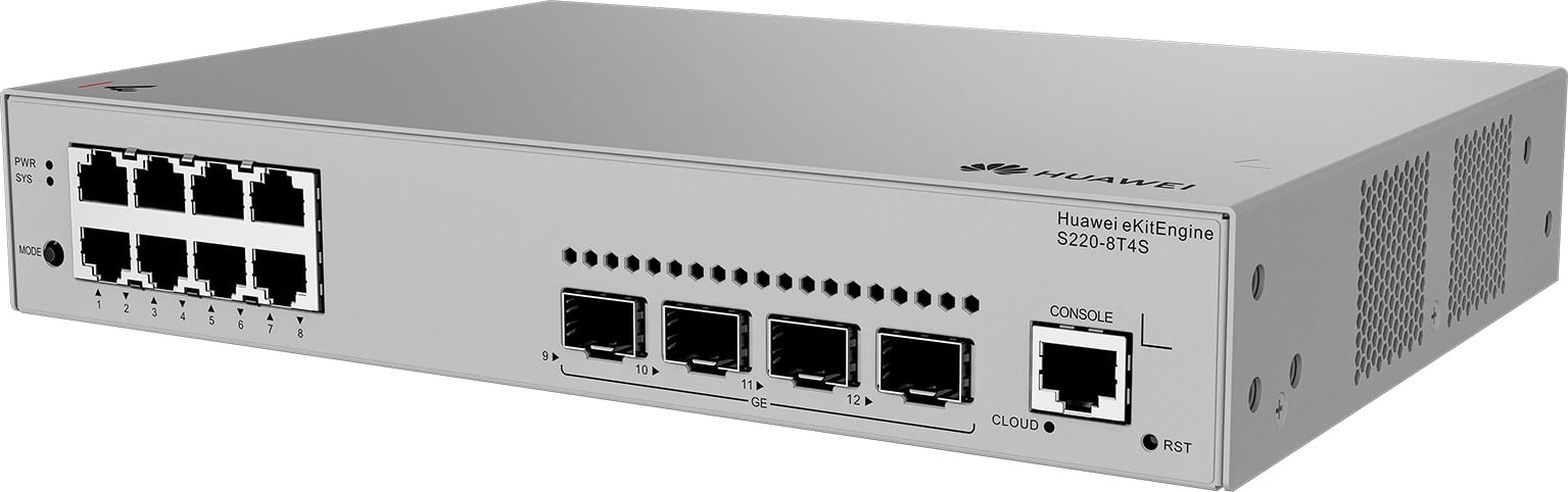 HUAWEI S220-8T4S 8x10/100/1000BASE-T ports 4xGE SFP ports AC power eKit
