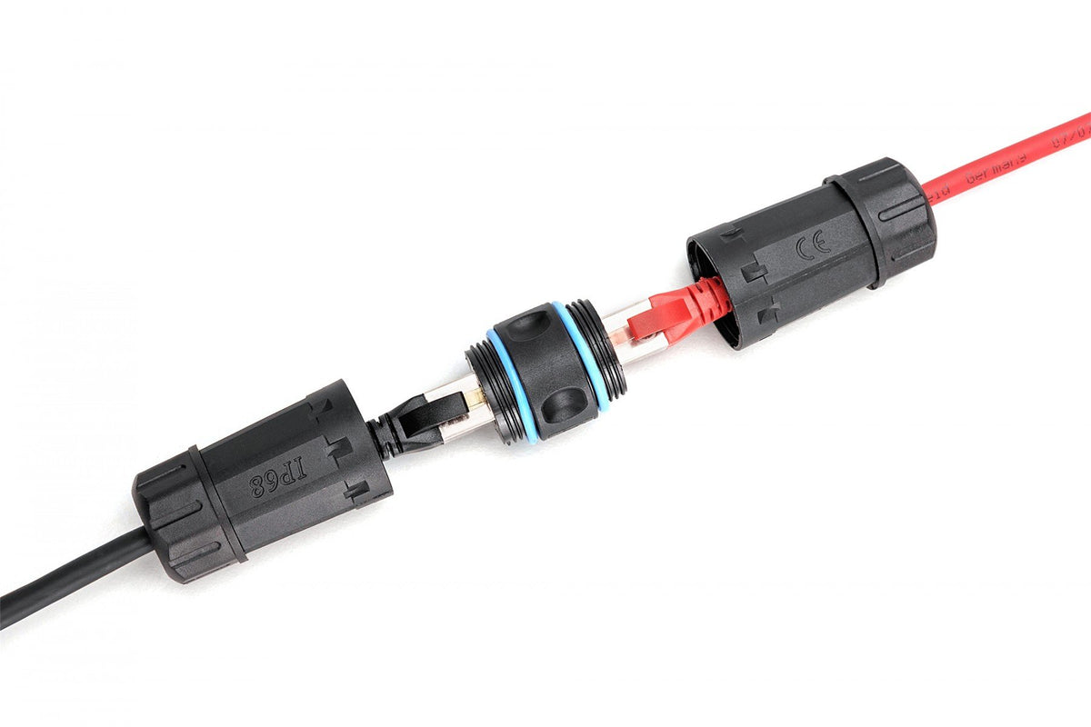 Connecteur hermétique cat.6A, protection IP68, connexion RJ45-RJ45