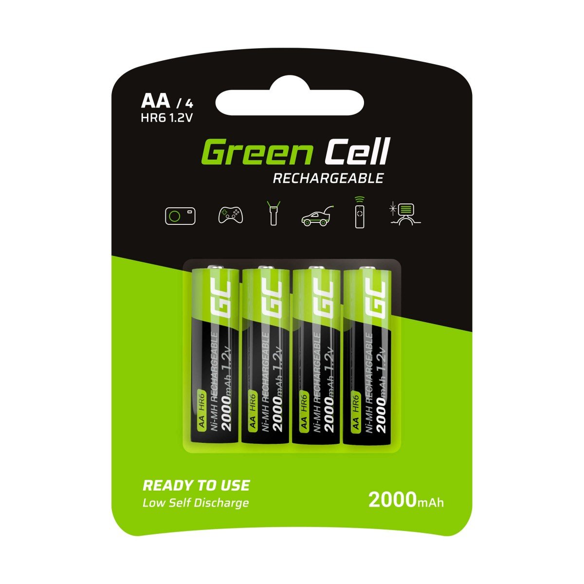 Green Cell GR02 pile domestique Batterie rechargeable AA Hybrides nickel-métal (NiMH)