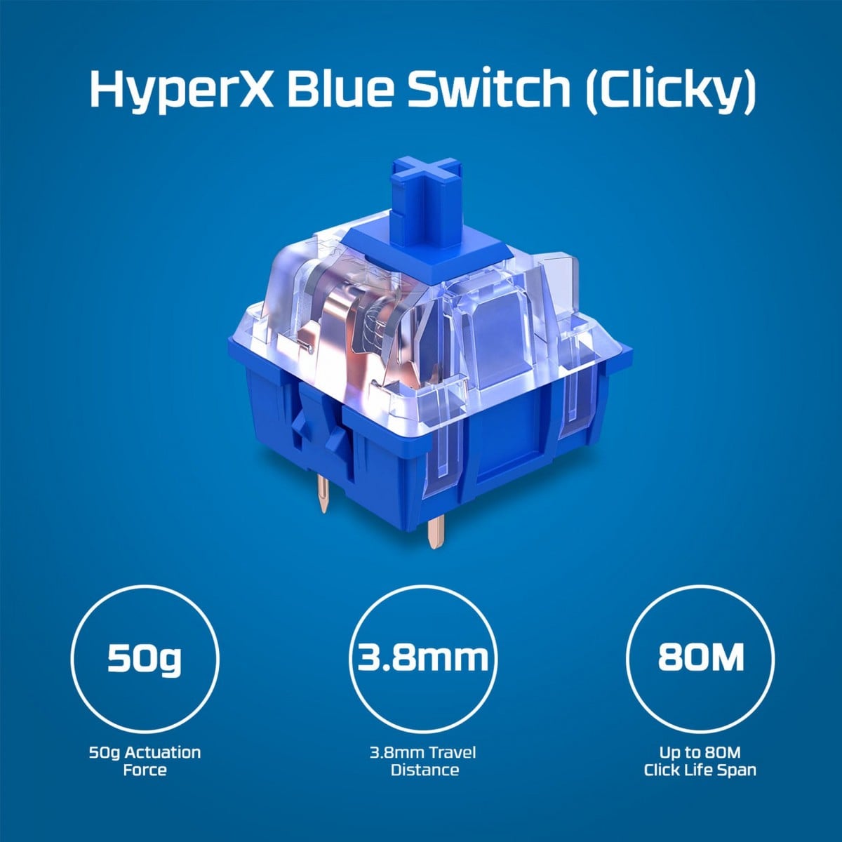 Clavier mécanique HyperX Alloy Origins RGB - interrupteurs HX Blue - QWERTY US INT