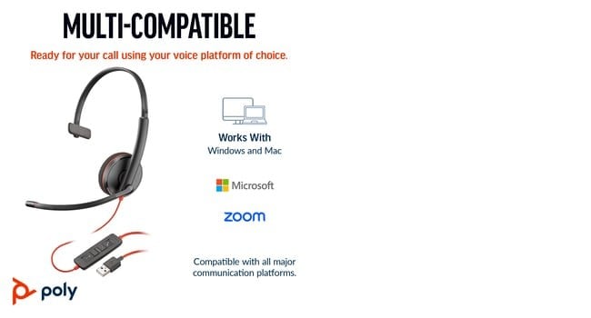 Poly BW 3210 Mono USB-C HS+USB-C/A