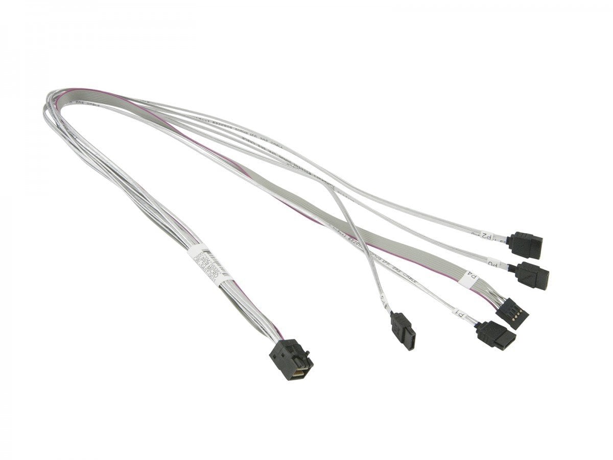 Supermicro MiniSAS / 4 SATA 0.55 m 0,55 m Gris, Blanc