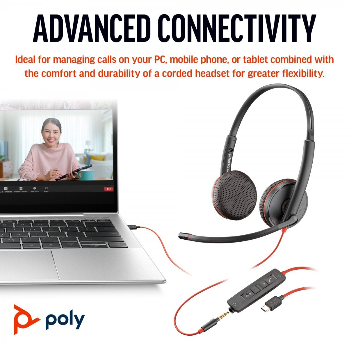 Poly BW 3225 USB-C HS+3.5mmP+USB-C/A