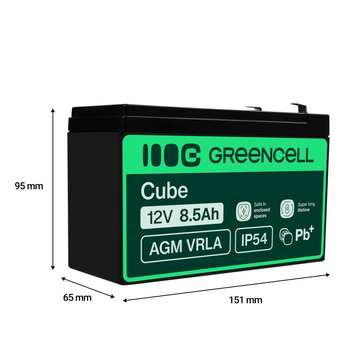Green Cell AGM Battery 12V 8.5Ah - Battery - Mignon (AA)