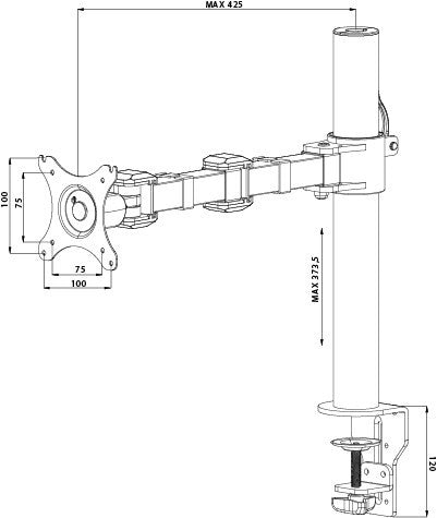 DS1001C-B1 Flexible Desk Mount for Singl