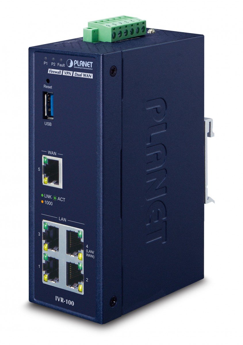 PLANET Ind 5-Port 10/100/1000T équipement de sécurité RPV