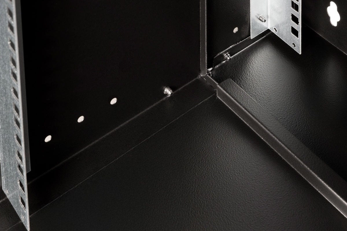 "Armoire réseau murale 19"" 12U, SOHO PRO 595 x 540 x 400 mm, porte en verre, noire, non assemblée, 60 kg"