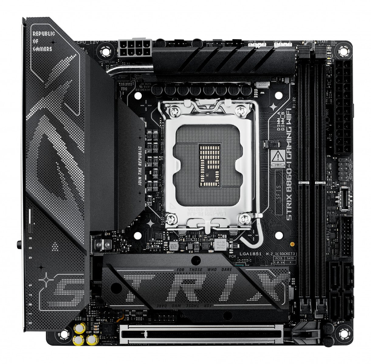 ASUS ROG STRIX B860-I GAMING WIFI LGA1851 DDR5 mini ITX MB 1xHDMI 1xDP 1xThunderBolt 2xM.2 4xSATA