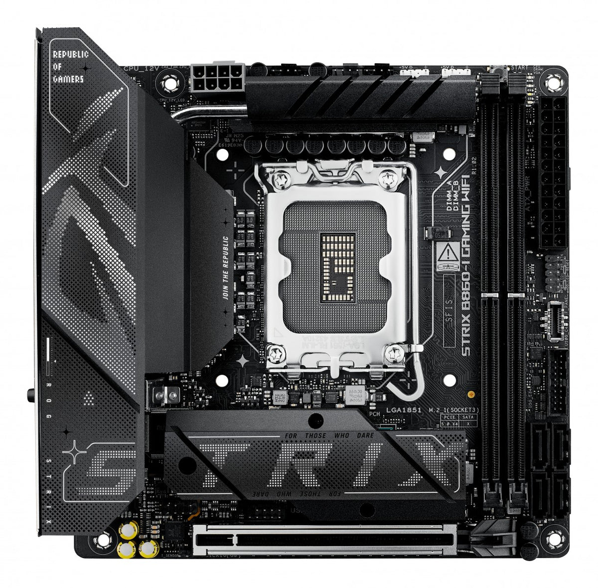 ASUS ROG STRIX B860-I GAMING WIFI LGA1851 DDR5 mini ITX MB 1xHDMI 1xDP 1xThunderBolt 2xM.2 4xSATA