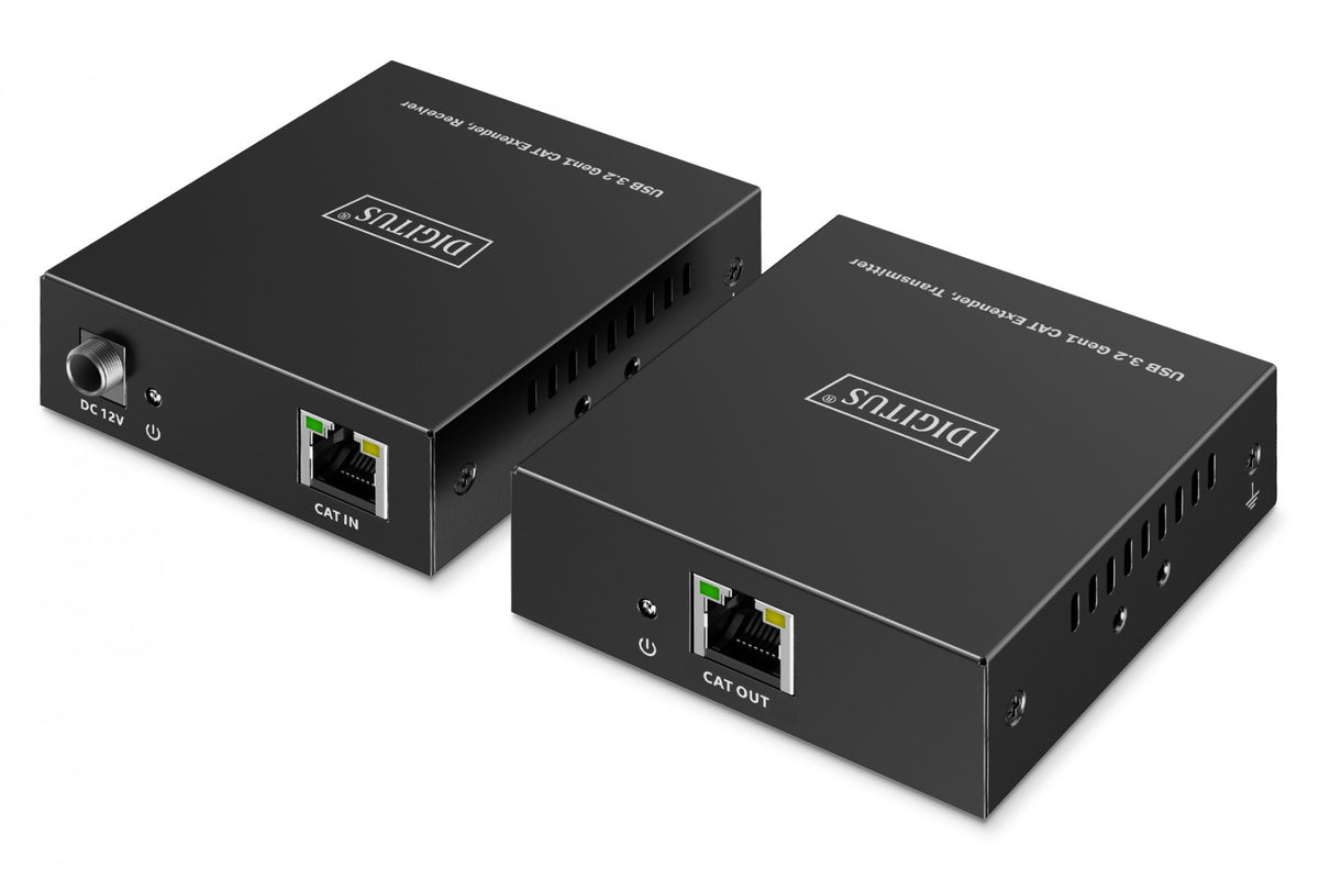 Extenseur via câble torsadé Cat.6A USB 3.1 Gen1 jusqu'a 100m, 3x USB-A, 1x USB-C jusqu'a 5 Gbps, 1x RJ45 (Gigabit Ethernet) - ensemble (récepteur/émetteur)