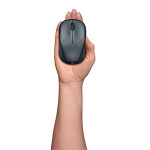 LOGITECH M235 Mouse right-handed optical wireless 2.4 GHz USB wireless receiver grey
