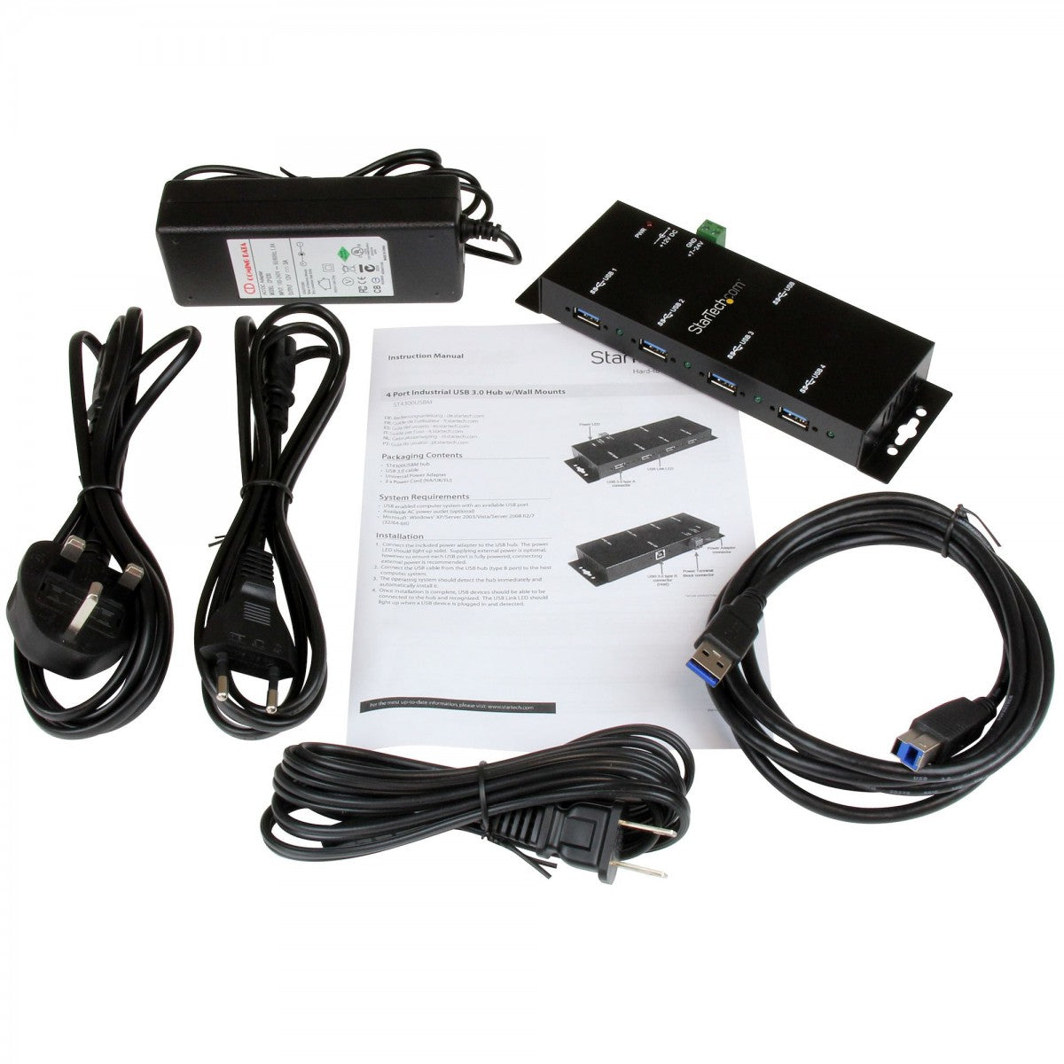 Mountable 4 Port Rugged USB 3.0 Hub