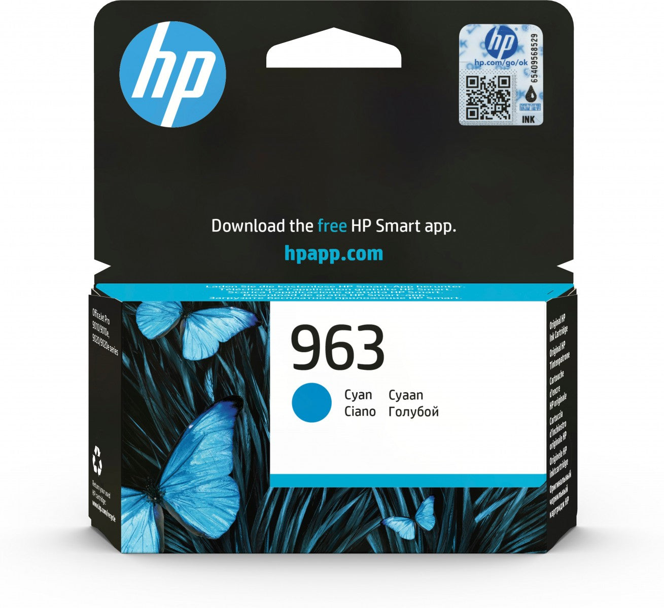 HP 963 Cyan Original Ink Cartridge cartouche d'encre 1 piece(s) Rendement standard