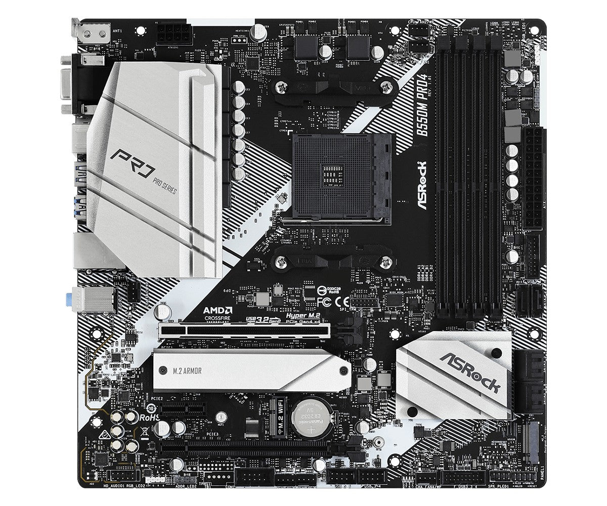 ASRock 90-MXBDK0-A0UAYZ Carte mere B550M Pro4 avec support AMD Ryzen