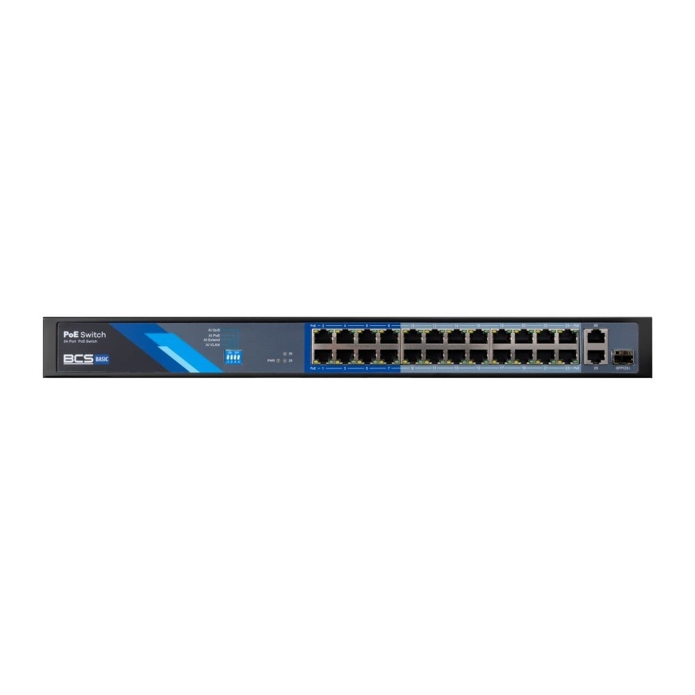 BCS BCS-B-SP2402G-1SFP Commutateur PoE 24 ports avec exPoE et puissance de 250W