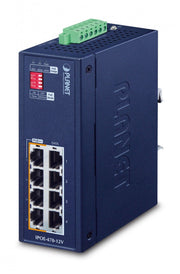 Planet IPOE-470-12V Commutateur Ethernet Gigabit industriel 8 ports avec PoE