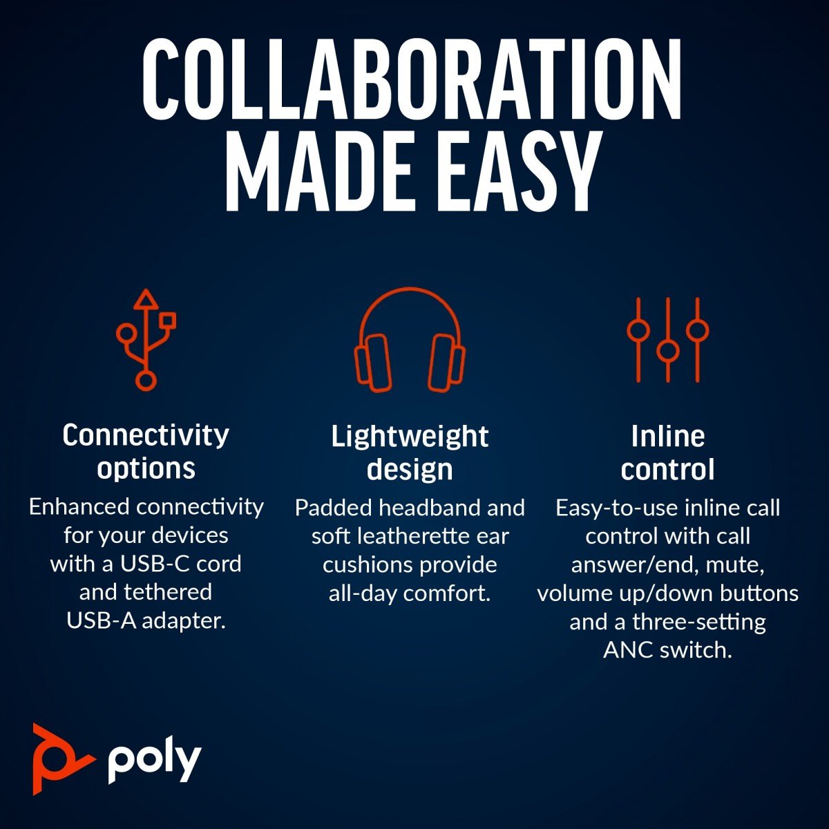 Poly BW 8225 Stereo -M USB-C HS+USB-C/A